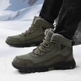 thumbnail image 1 of LSLJS Men Shoes Solid Color Winter Keep Warm Woolen Casual Bandage Short Boots, Men's Snow Boots, 1 of 6