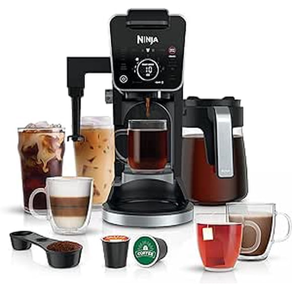 Remis à Neuf - Ninja DualBrew Pro Système de Café Spécialisé, Portion Individuelle, Dosette et Filtre de 12 Tasses