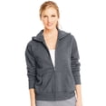 thumbnail image 1 of Hanes Womens ComfortSoft EcoSmart Full-Zip Hoodie Sweatshirt, L, Slate Heather, 1 of 2