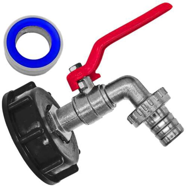 Outlet Tap IBC Rain Garden Tank Lid Adapter Cap Faucet 1000 Litres