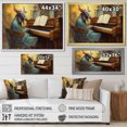 thumbnail image 4 of Designart Goat Animal framed wall art, Musical Goat I , Goat Large framed wall art decor, Turquoise Modern black framed wall art, 32x16 inches black frame, 4 of 5