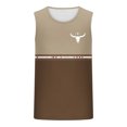 thumbnail image 4 of Sentmoon Workout Tank Tops for Men Summer Sleeveless Crew Neck Mens Undershirts Tank Gradient Color Relaxed Fit Plus Size Running Vest Beach for Running in Hot Weather Coffee XXL, 4 of 5