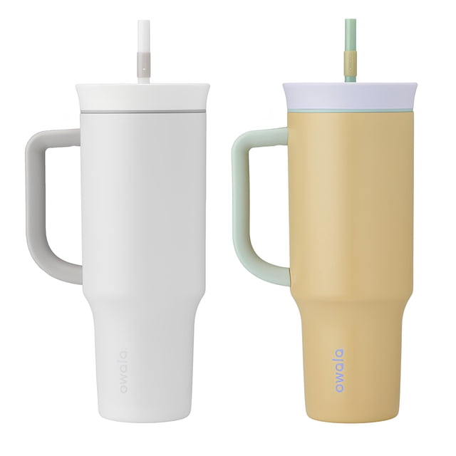 Owala Insulated Travel Mugs, 40 oz / 1185 mL, 2‑Pack – Splash‑Resistant, Stainless Steel, 2‑in‑1 Lid