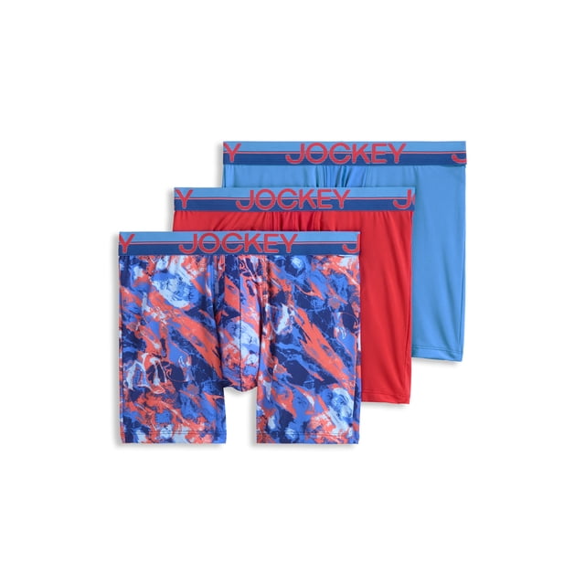 Jockey Men's Infinite Cool Microfiber Stretch 6" Boxer Brief - 3 Pack