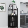thumbnail image 1 of Armoire de Bar d'Angle, Armoire à Vin Moderne avec Tablettes de Rangement et Porte en Treillis, Armoire de Rangement pour Alcools de Bar à Domicile avec Support en Verre pour Salon, Salle à Manger, 1 of 7