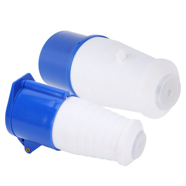 3-Pin Single-Phase Industrial Plug & Connector Kit, 32A 220-250V, IP44 Waterproof/Dustproof/Explosion-Proof, ABS Shell & Solid Brass Conductors, Anti-Drop Buckle Design for Indoor/Outdoor Use in