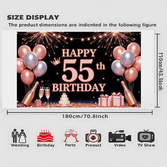 Decorative Design Birthday Party Banner Celebration Backdrop for Birthday Party Indoor Decoration Photo Shoot
