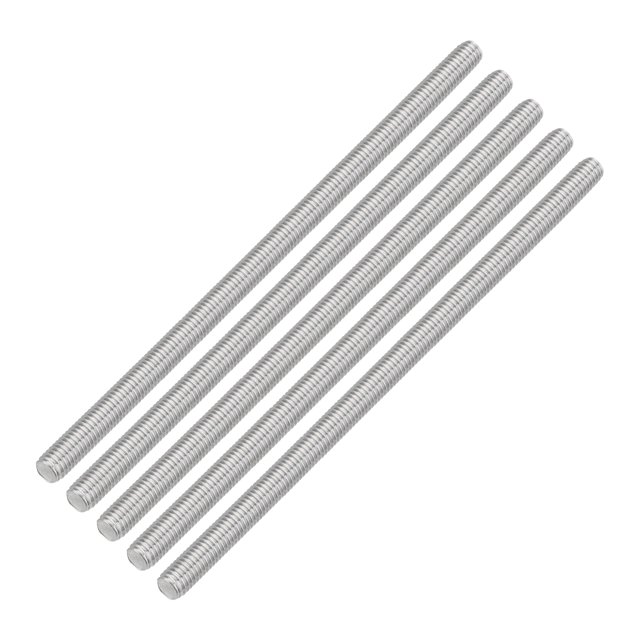 Uxcell 5Pack M8 x 170mm 1.25mm Pitch 304 Stainless Steel Fully Threaded Rod Bar Studs