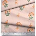 thumbnail image 2 of Soimoi Rayon Crepe Fabric Leaves & Floral Block Decor Fabric Printed Yard 46 Inch Wide, 2 of 3