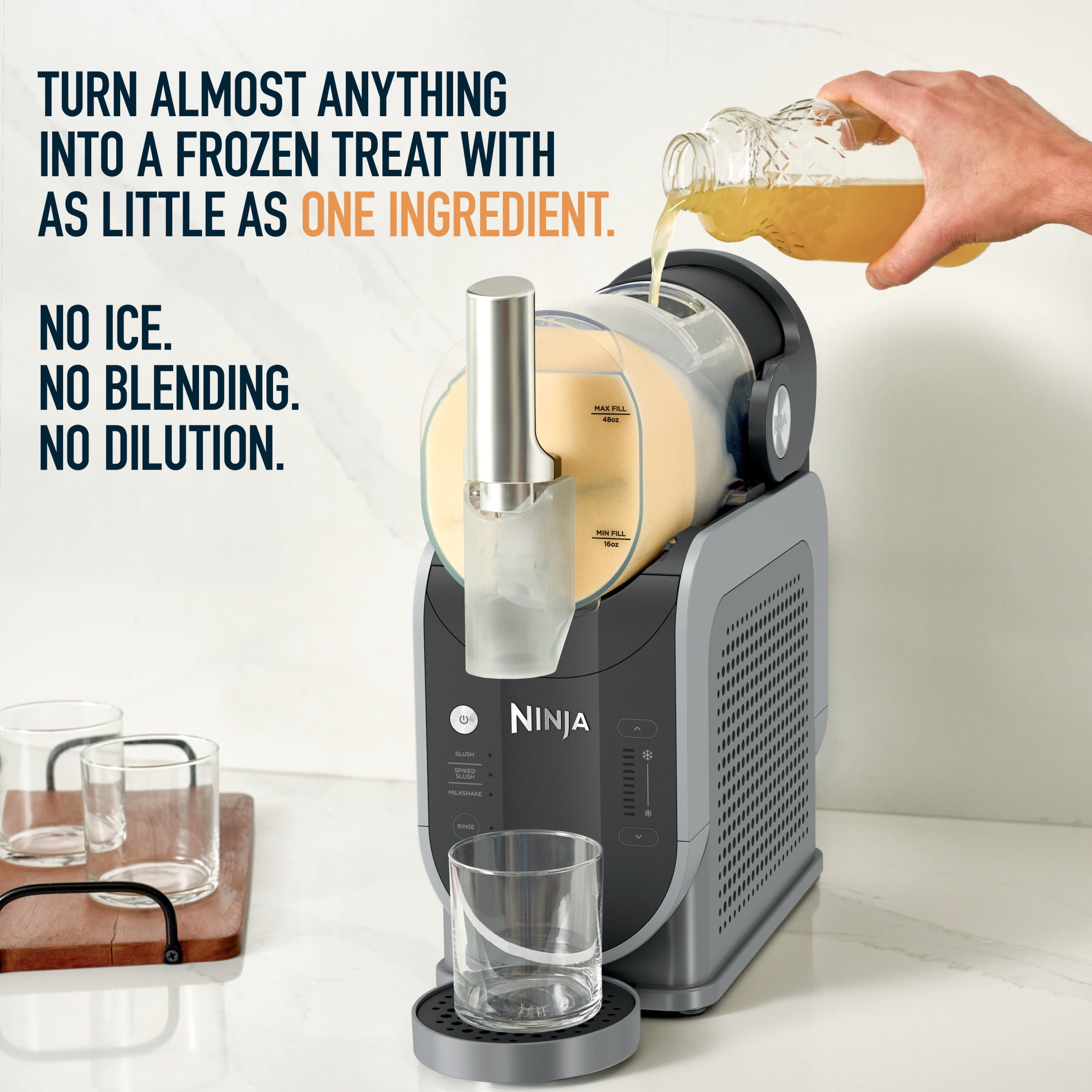 Machine à boissons glacées Ninja SLUSHi 72 oz avec technologie RapidChill, 3 programmes prédéfinis, compatible lave-vaisselle, pour granités, FS300C Gris