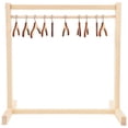 thumbnail image 1 of CNKOO 1Set Wood Doll Clothes Garment Rack Doll Cloth Hanging Rack with Hangers, 1 of 1
