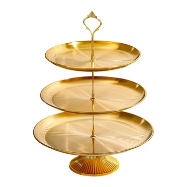 veasfak Cake Display Stand Stainless Steel Desserts Cupcakes Stand for Candy Dessert 3 Tier