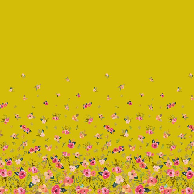 Soimoi polyester Crepe Fabric Leaves & Flower Panel Print Sewing Fabric Yard 42 Inch Wide