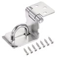 thumbnail image 1 of Unique Bargains 3'' Stainless Steel 90 Degree Heavy Door Latch Hasp Lock Padlock, Silver, 1 of 5