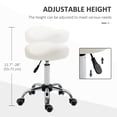thumbnail image 4 of HOMCOM PU Leather Saddle Stool Height Adjustable Rolling Salon Chair White, 4 of 10