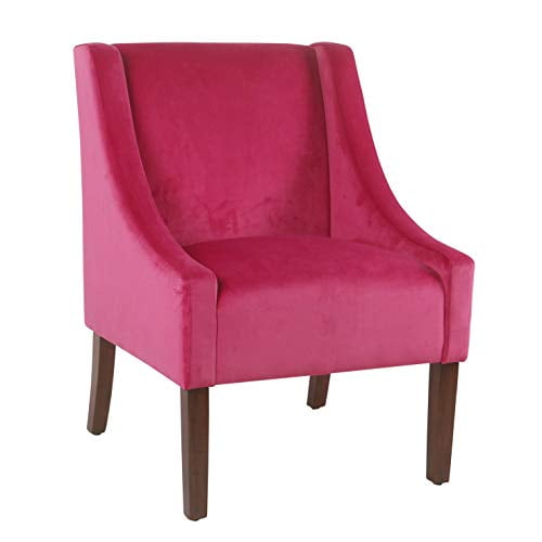 Meadow Lane Swoop Arm Accent Chair, Deep Pink
