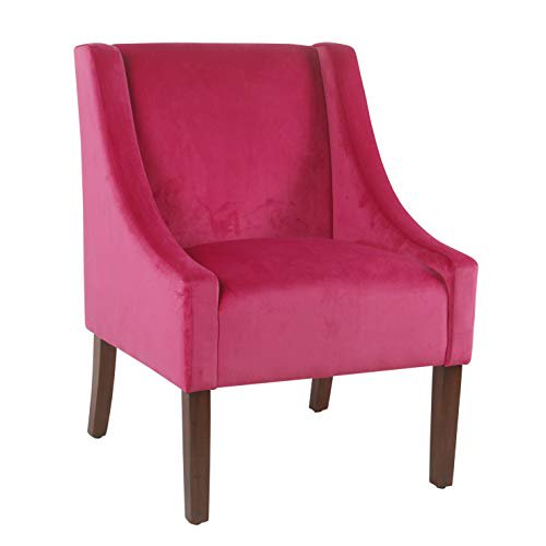 Meadow Lane Swoop Arm Accent Chair, Deep Pink