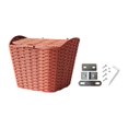 thumbnail image 1 of Lipstore Bike Storage Basket with Lid Detachable Front Frame Bike Basket Cycling Carrying Brown, 1 of 8