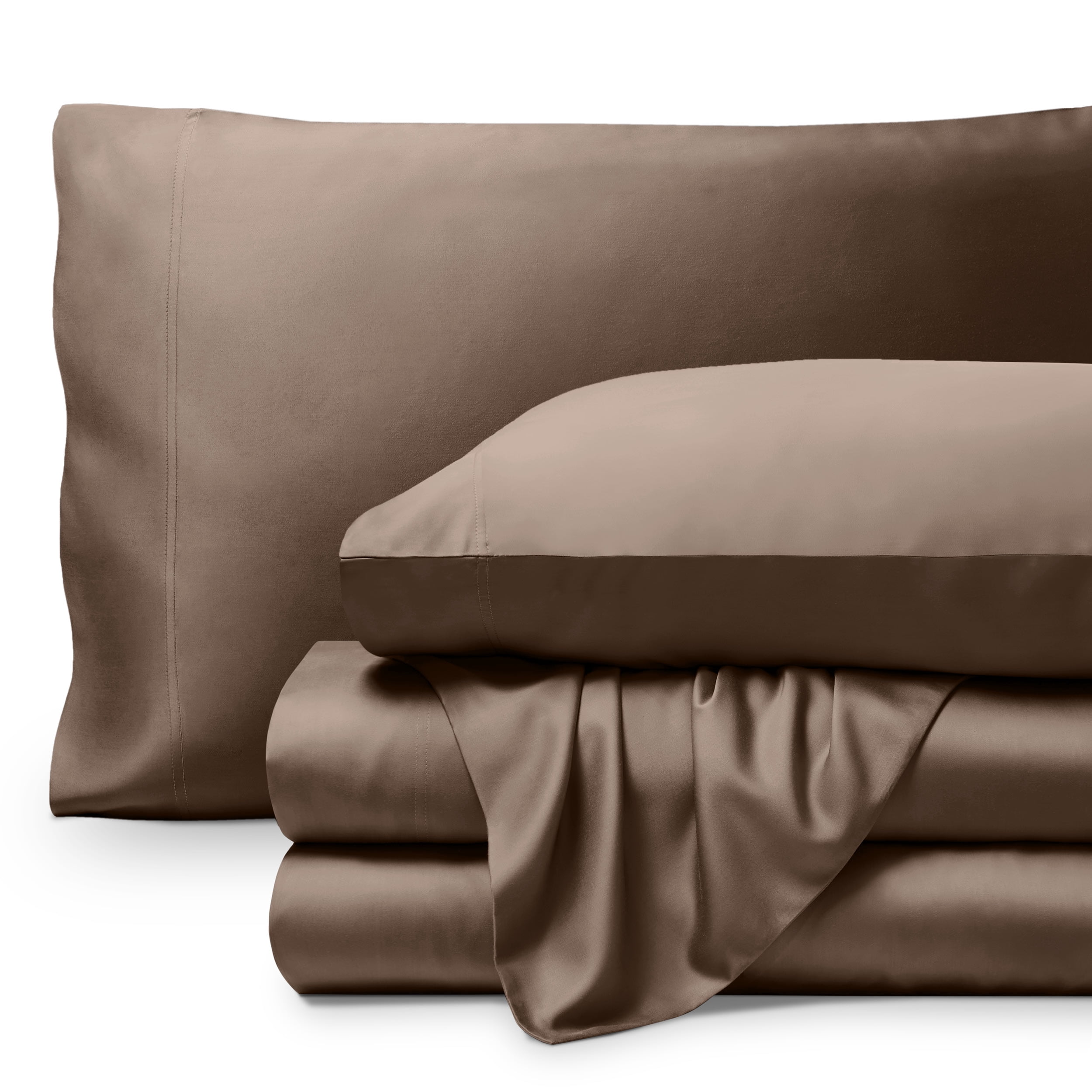 Bare Home Bamboo Sheet Set - Made from Rayon Fibers - Deep Pockets - 4 Piece - Queen, Taupe