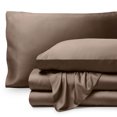 thumbnail image 1 of Bare Home Bamboo Sheet Set - Made from Rayon Fibers - Deep Pockets - 4 Piece - Split Head Flex King, Taupe, 1 of 7