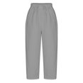 thumbnail image 4 of Women‘s Linen Pants Tapered Ankle Drawstring Loose Jogger Trousers Elastic Waist, 4 of 5