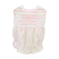 thumbnail image 2 of CBFFDC Puppy Skirt Breathable Mesh Dog Dress Striped Print Buttons Decor Ruffled Hem Contrast Color Patchwork Puppy Summer Skirt, 2 of 6