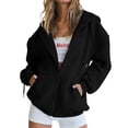 thumbnail image 2 of RKSTN Womens Zip Up Y2K Hoodies Long Sleeve Fall Oversized Casual Solid Color Sweatshirts Jacket with Pockets, 2 of 7