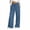 Blue, variant on yardsong High Waisted Stretchy Denim Pants Women Wide Leg Loose Elastic Waist Drawstring Pull On Jeans with Pockets Blue,S
