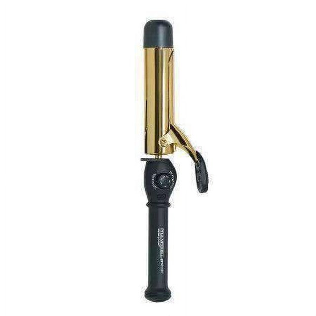 Paul Mitchell Pro Tools Fer à Friser en Titane à Courbure Dorée Express avec un Baril Doré Élégant et une Poignée Noire. Conçu pour un Chauffage Rapide et la Création de Diverses Courbures, Il Offre une Prise Ergonomique et des Réglages de Température Ajustables. Idéal pour la Coiffure Personnelle.