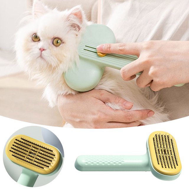 Pet Grooming Comb for Hair and Fluff Removal with Action Ideal Dog Deshedding Tool