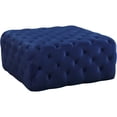 thumbnail image 1 of Meridian Furniture Ariel Collection Modern | Contemporary Navy Velvet Upholstered Ottoman/Bench with Deep Button Tufting, Solid Wood Frame, Square,, 1 of 2