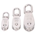 thumbnail image 1 of EeaseCA 3pcs Single Pulley Stainless Steel Wire Rope Crane Single Wheel Swivel Lifting Rope Pulley (15/20/25 Single Pulley Each 1pc), 1 of 7