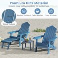 thumbnail image 4 of Gymax 2 PCS Folding Adirondack Chair HIPS Fire Pit Chair w/ Adjustable Backrest Navy, 4 of 10