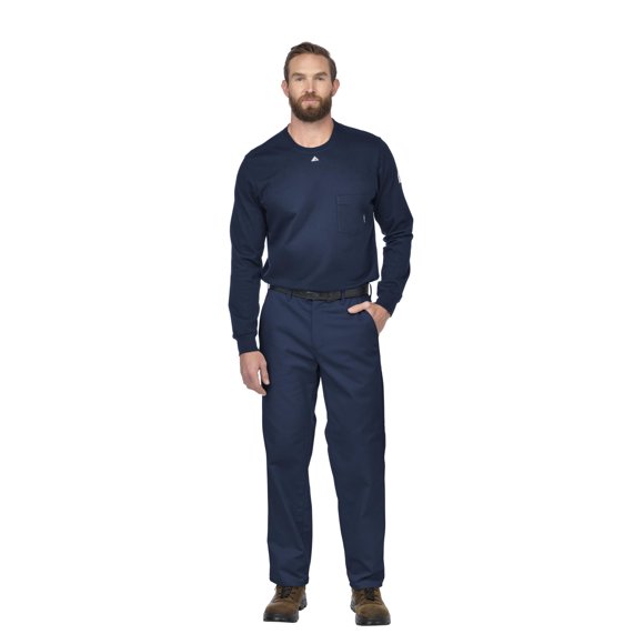 Bulwark Men's Flame Resistant 9 oz Twill Cotton Work Pant Navy 46W x 32L