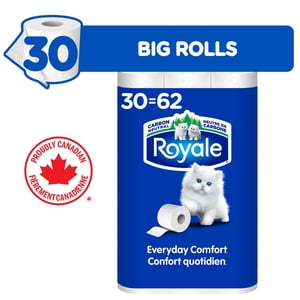 Royale Le confort quotidien, 2 Ply papier hygiénique, 30 Égal 62 Toilettes de salle de bain