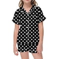 thumbnail image 4 of MIASHUI Ensemble de Pyjama 2 Pcs pour Garçons et Filles à Pois Boutonné, Noir, 10-11 Ans, 4 of 4