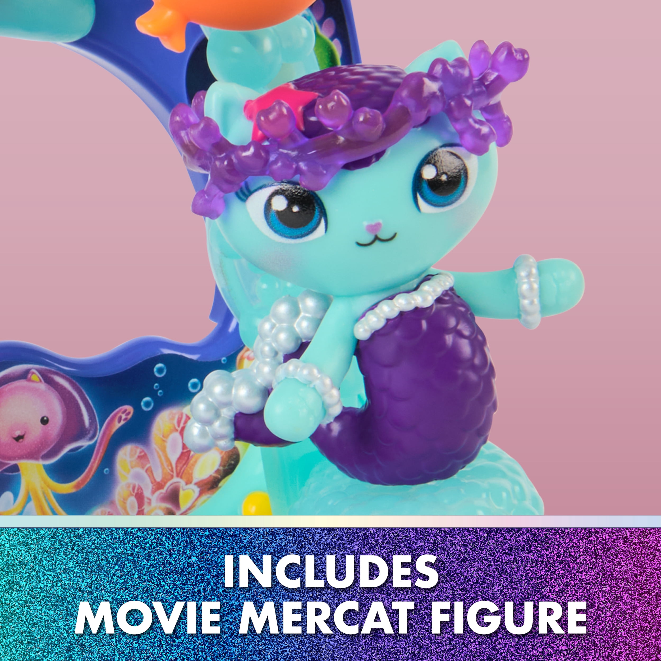 Gabby's Dollhouse: The Movie, Balcon Aquarium de Mercat, avec figurine et accessoires pour maison de poupée, jouets pour filles et garçons à partir de 3 ans