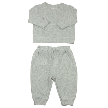 Juddlies Designs - Bébé, Tout-petit - Collection Respirez EZE - Ensemble de jogging deux pièces en coton - Gris clair moucheté
