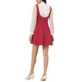 thumbnail image 3 of Unique Bargains Jupe à Bretelles pour Femme, Décor de Boutons, Ourlet Évasé, Robe au-Dessus du Genou, Rouge Foncé, TG, 3 of 5