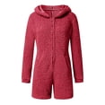 thumbnail image 4 of Combinaison Habillée Femme à Manches Longues à Capuche Combinaison Pyjama Décontractée Hiver Chaude Combinaison de Nuit Automne Combinaisons pour Femmes 2023 en Liquidation, 4 of 5