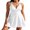 White, variant on Charmo Womens V Neck One Piece Monikini Swimdress Adjustable Shoulder Bath Suit Dress Tummy Control Swimwear