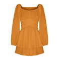 thumbnail image 5 of Birdeem Robe d'Été Décontractée à Manches Courtes pour Femmes, Épaules Dénudées, Col en V Uni, 5 of 5