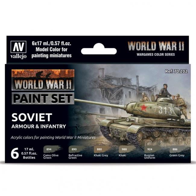 vallejo VJP70202 World War II Soviet Armour & Infantry Paint Set