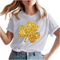 thumbnail image 4 of Meichang Chemises Porte-Bonheur pour Femmes T-Shirts de la Saint-Patrick T-Shirts Graphiques Trèfle T-Shirts de Fête Col Rond Hauts Irlandais Porte-Bonheur T-Shirts Décontractés à Manches Courtes Liquidation de Printemps, 4 of 7