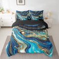 thumbnail image 2 of YST Watercolor Bedding Comforter Sets 7pcs Abstract Marble Bed in a Bag, Queen, 2 of 4