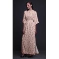 thumbnail image 4 of Bimba Robe Longue Imprimée en Rayonne à Bourgeons et Lotus, Taille Smockée, Fente Latérale, pour Femme - Petit, 4 of 6