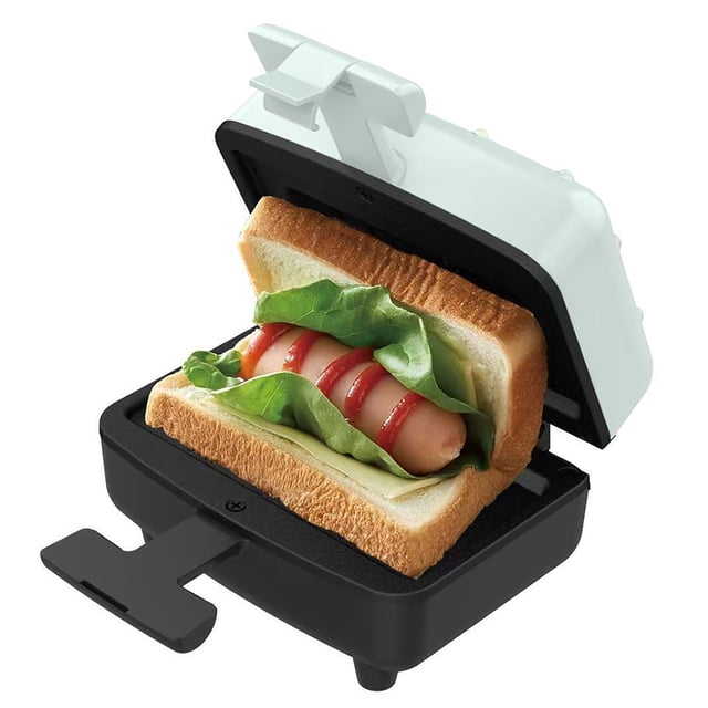 Machine à Déjeuner Machine Compacte avec Chauffage Double Face Grille-Pain Mini Machine Presse-Gril Machine Chaude Presse Machine à Déjeuner pour Maison Cuisine