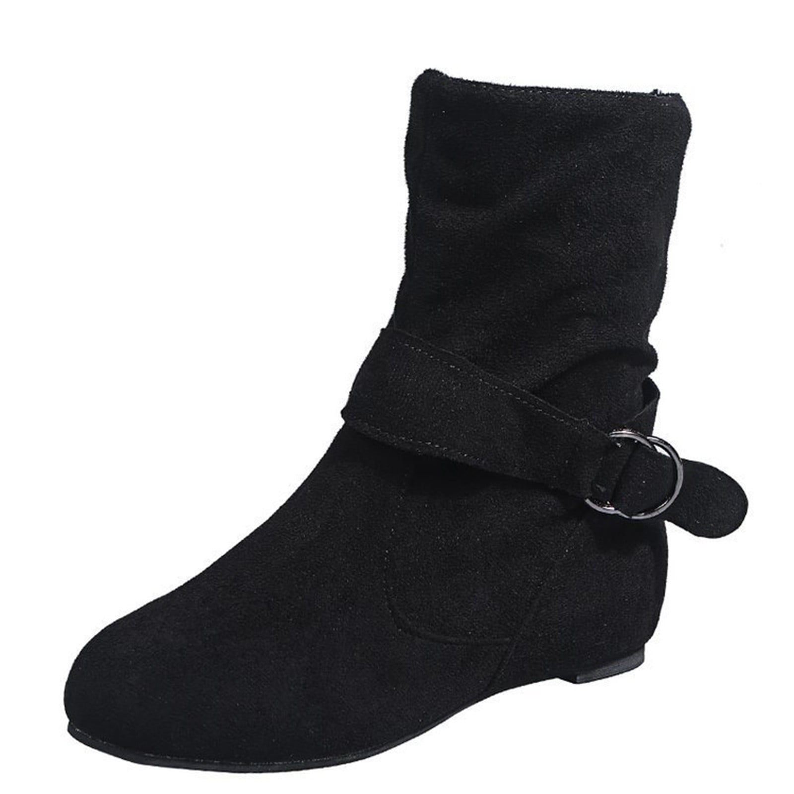 Kcodviy Bottes Rétro Épaisses Talons Bottes Femme Chaussures Femmes Courtes Respirantes Bottes pour Femmes avec Talon Fermeture Éclair Bottes Hautes pour Femmes
