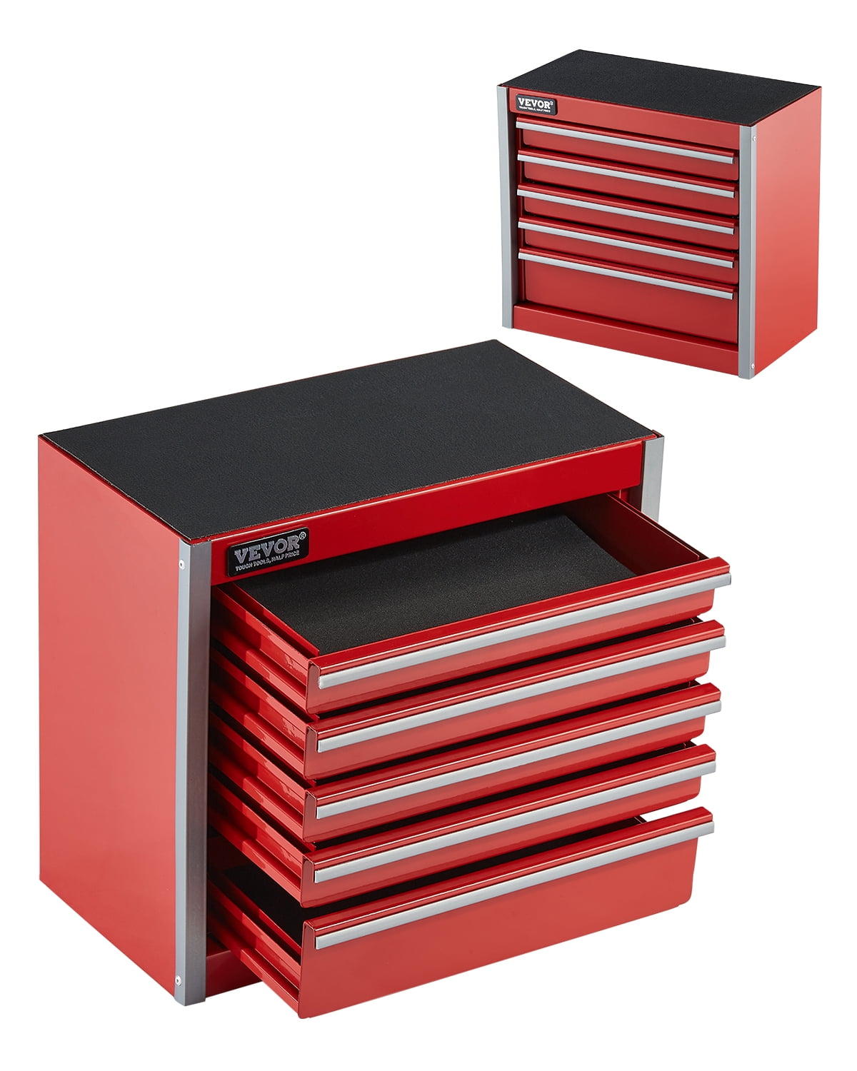 VEVOR Tool Box 8.6-inch Portable Metal Tool Box with 5 Drawers Tool Organizer Red