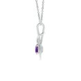 thumbnail image 2 of Angara Collier en Améthyste Naturelle - Pendentif Solitaire en Améthyste Ronde Nœud Infini en Platine pour Femmes, 2 of 8